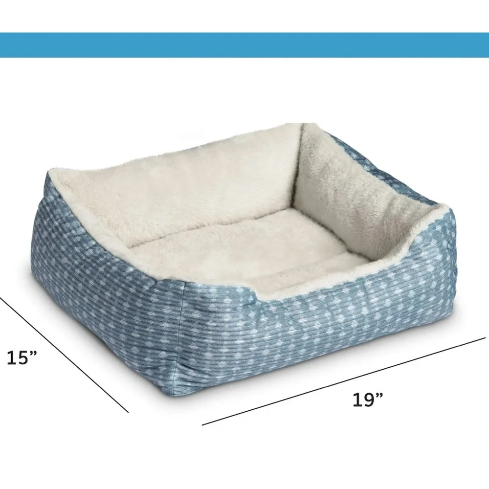 Vibrant Life Cuddler Small Dog or Cat Bed, Blue 19